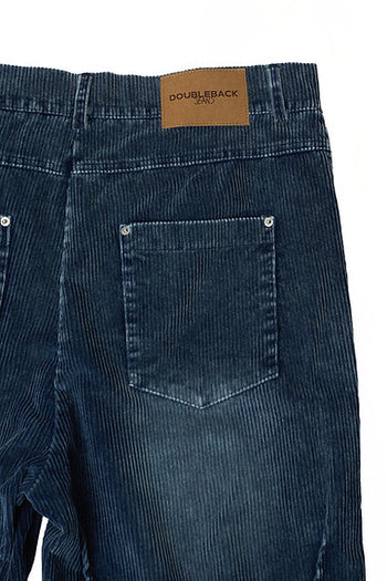 Double Back - Studded Corduroy Pants - Washed Blue