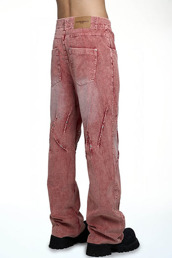 Double Back - Studded Corduroy Pants - Washed Pink
