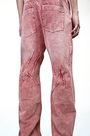Double Back - Studded Corduroy Pants - Washed Pink