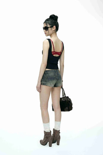 Double Back - Studded Tank Top - Black