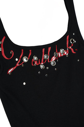 Double Back - Studded Tank Top - Black