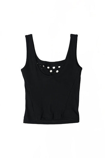 Double Back - Studded Tank Top - Black