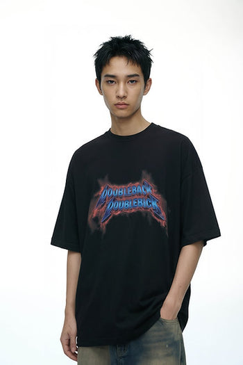Double Back - Thunder Logo T-Shirt Oversized - Black
