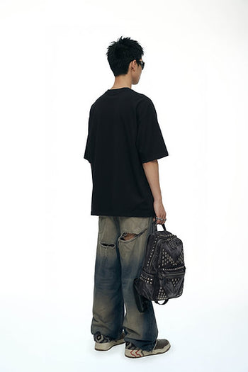 Double Back - Thunder Logo T-Shirt Oversized - Black