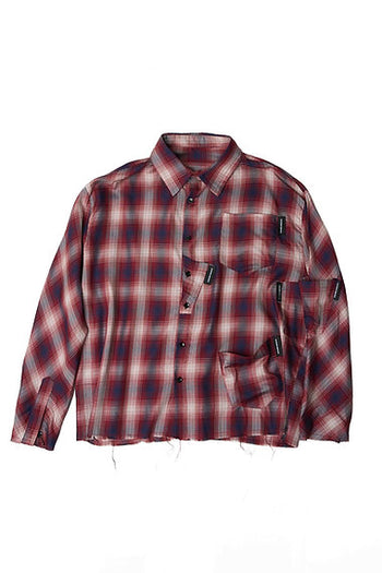 Double Back - Too Many Pocket Checkered Shirt - Red / Blue