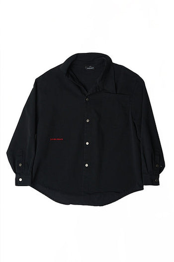 Double Back - Tucked Collar Shirt - Black