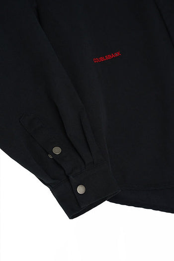Double Back - Tucked Collar Shirt - Black