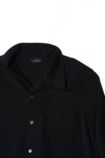 Double Back - Tucked Collar Shirt - Black