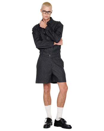 PUSHPUSH - Off-Work Shorts - Black Pinstripe