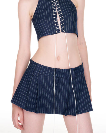 PUSHPUSH - Pushine Striped Mini Skirt - Navy