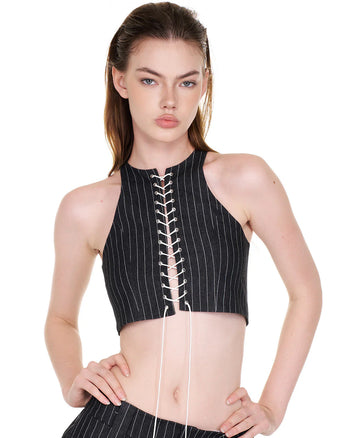 PUSHPUSH - Pushie Striped Corset - Black
