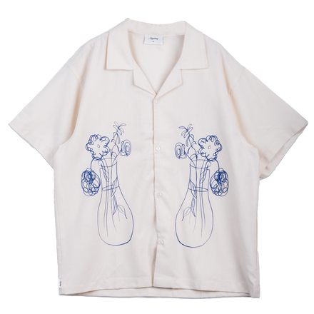Anything Holiday - Vase Shirt - Cream