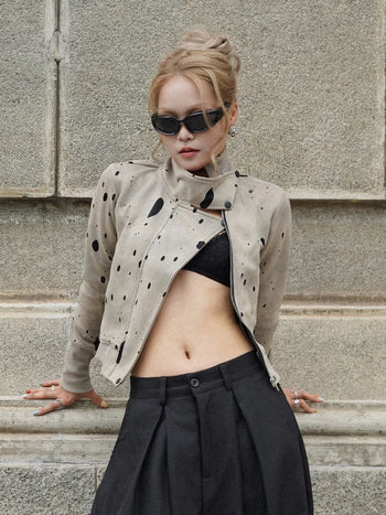 Melancholy - Virelle High Neck Jacket - Beige