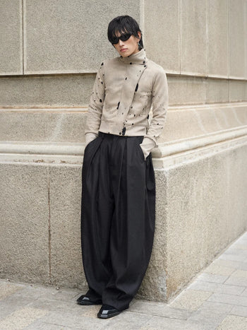 Melancholy - Virelle High Neck Jacket - Beige