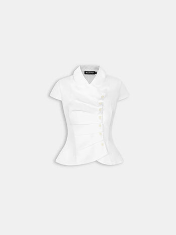 Melancholy - Lucienne Fold Top - White