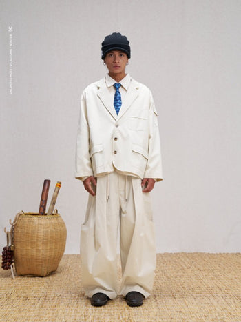 Unlimited Mote - Japanese Minimal  Blazer Jacket - White