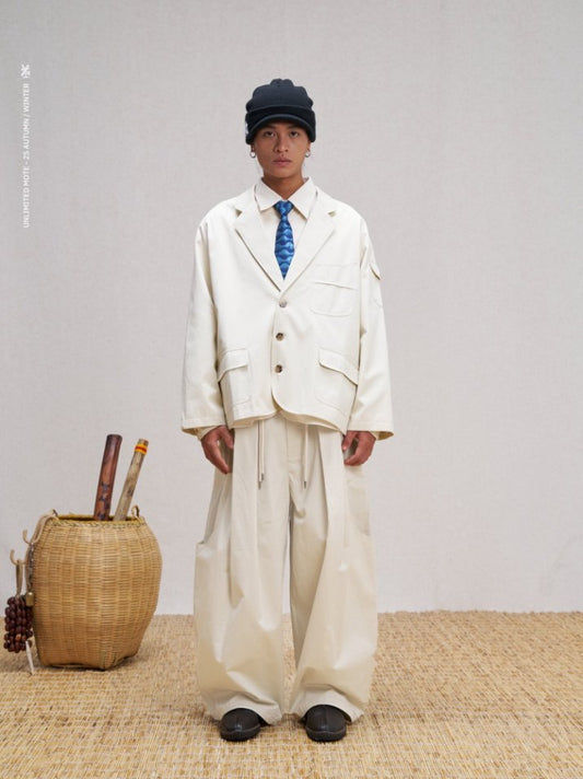 Unlimited Mote - Japanese Minimal  Blazer Jacket - White