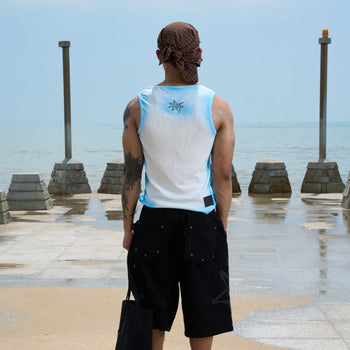 TNT x Dmeow - Whitecaps Logo Singlet - White