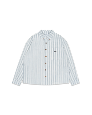 HdPc Breezy Stripe Shirt - Coral Blue/White