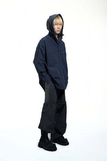 Double Back - Checkered Twisted Shirt - Blue