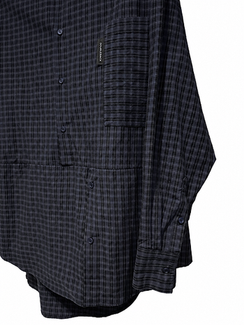 Double Back - Checkered Twisted Shirt - Blue