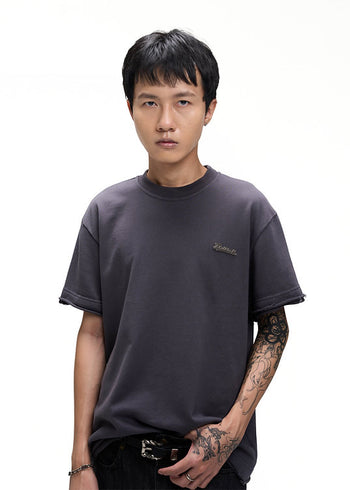 Double Back - Essential Unfinished Tee - Grey