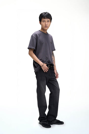 Double Back - Essential Unfinished Tee - Grey