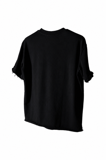 Double Back - Essential Unfinished Tee - Black
