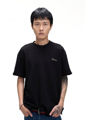 Double Back - Essential Unfinished Tee - Black
