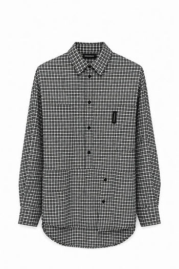 Double Back - Checkered Twisted Shirt - Black / White