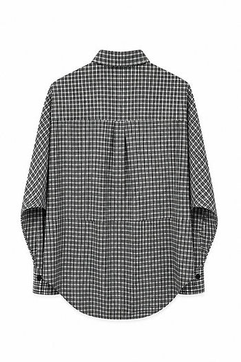 Double Back - Checkered Twisted Shirt - Black / White