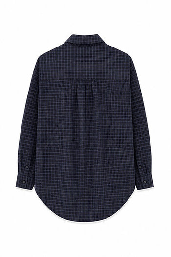Double Back - Checkered Twisted Shirt - Blue