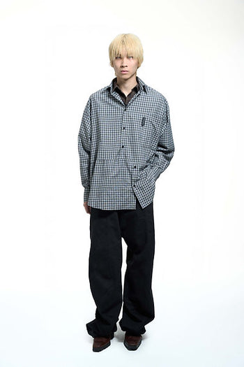 Double Back - Checkered Twisted Shirt - Black / White