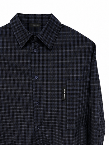 Double Back - Checkered Twisted Shirt - Blue