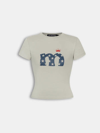 Melancholy - Crown Me Baby Tee - Grey