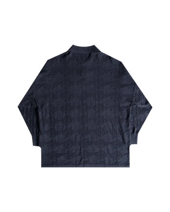 TNTCO - Knitted Long Sleeve Polo -Black