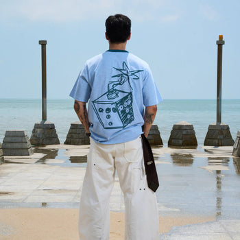 TNT x Dmeow - Scribble Logo Tee - Blue