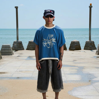 TNT x Dmeow - Infamous Boxy Tee - Blue