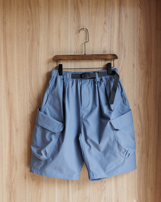 A.O.P Teflon Cargo Shorts I -Muted Blue