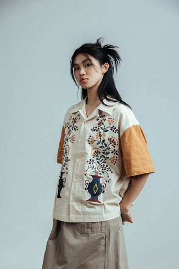 Egyption Flower Bottle Open Shirts - AECA