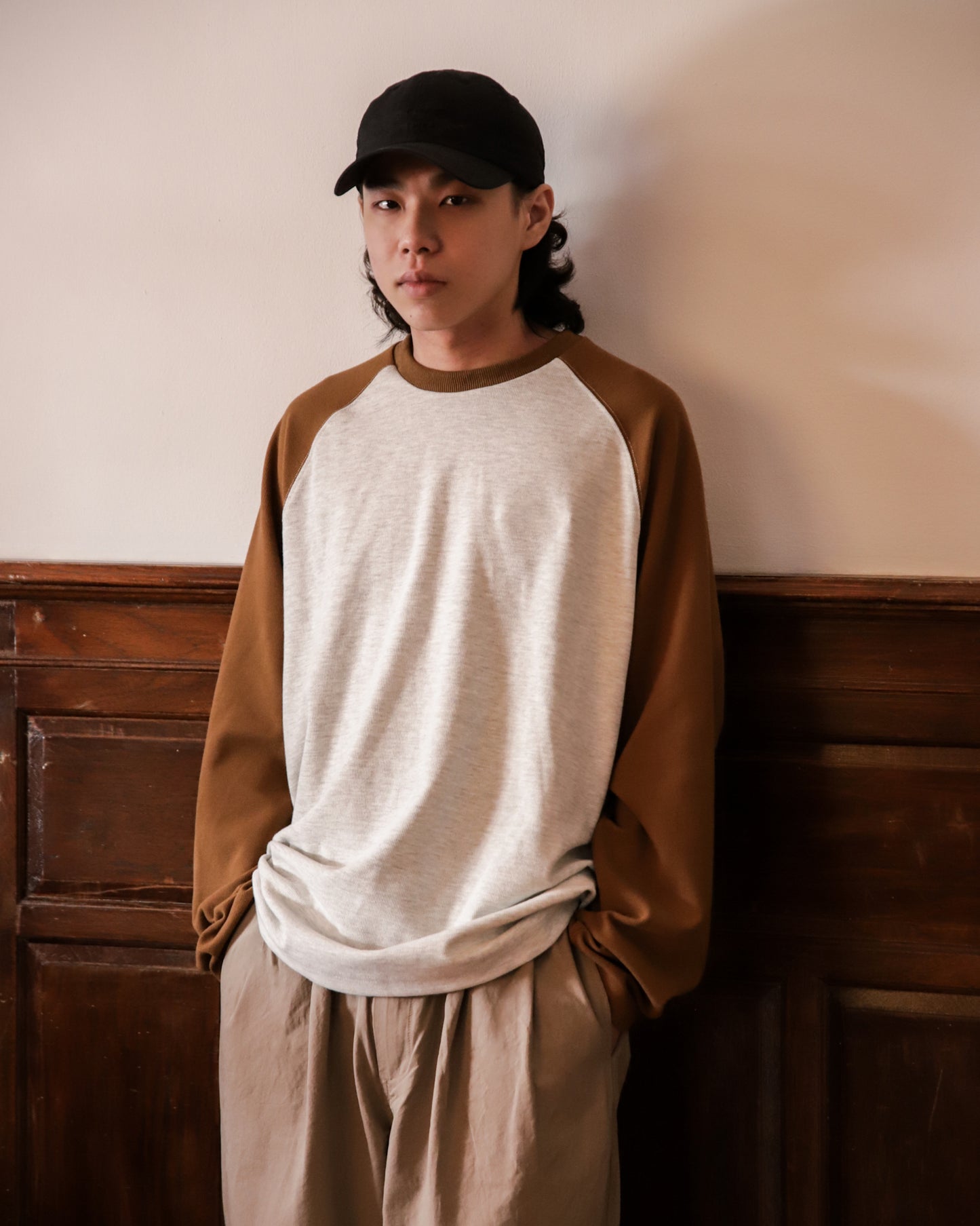 A.O.P Raglan L/S Waffle Tee