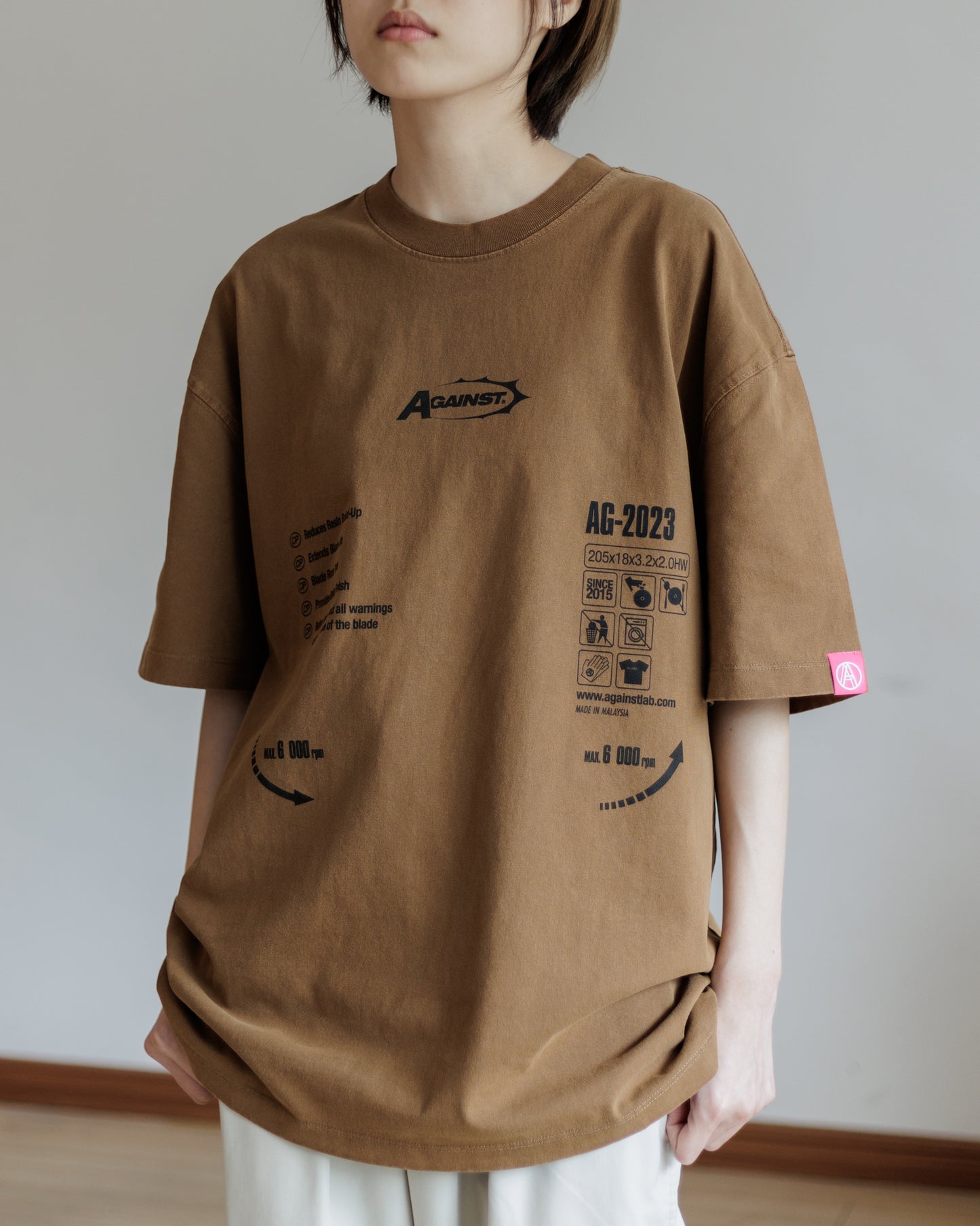 Against Lab - Washed Blade Tee Brown