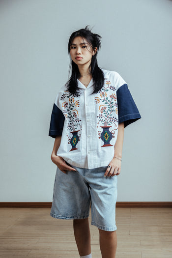 Egyption Flower Bottle Open Shirts - AECA