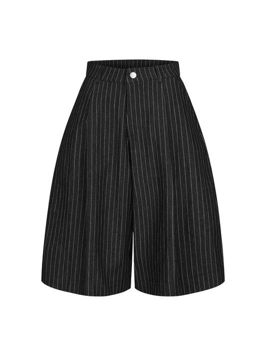 PP - Pinstripe Jort  - Black