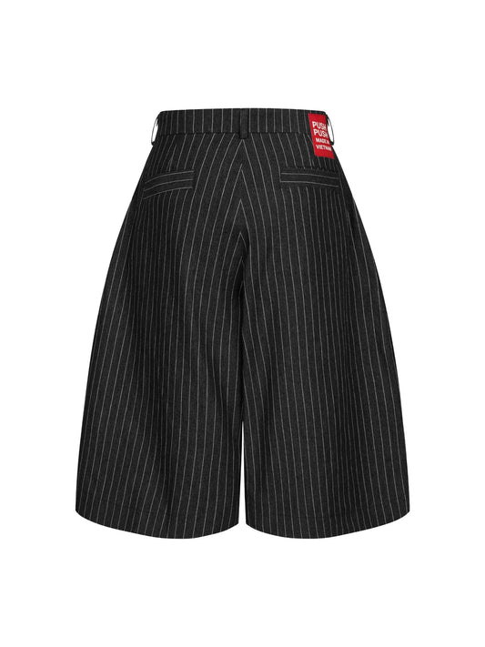 PP - Pinstripe Jort  - Black