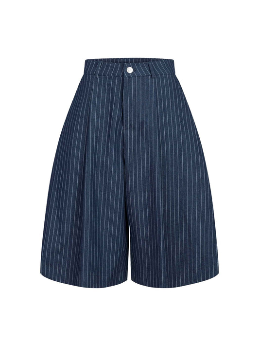 PP - Pinstripe Jort  -  Navy
