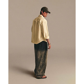 ABBBrand - ABAB Long Sleeve Boxy Shirt - Yellow