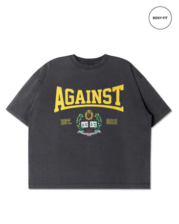 Against Lab - Varsity Washed Boxy Tee - Navy