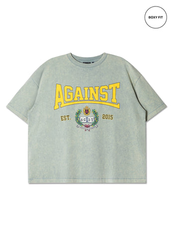 Against Lab - Varsity Washed Boxy Tee - Sage