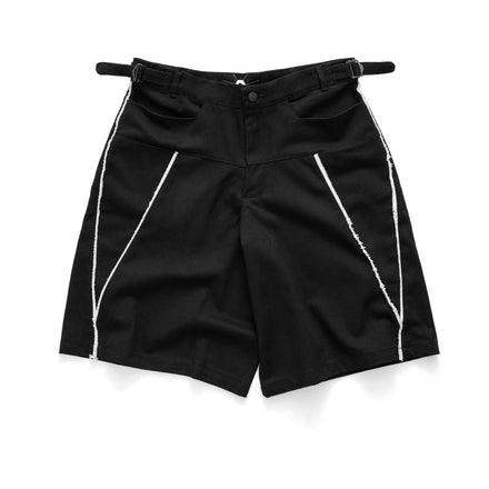 K.M.C - Raw Edges Khaki Shorts - Black
